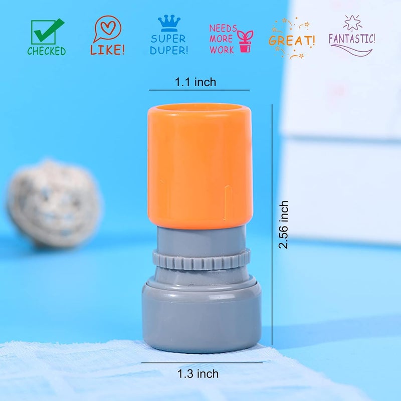 WAFJAMF Pack of 6 Sorted Teacher Stamp Teachers Self-Inking Rubber Stamps Teacher Review Photosensitive Stamps Colorful Behavior Stamps for Education Like-6pcs - Image 3